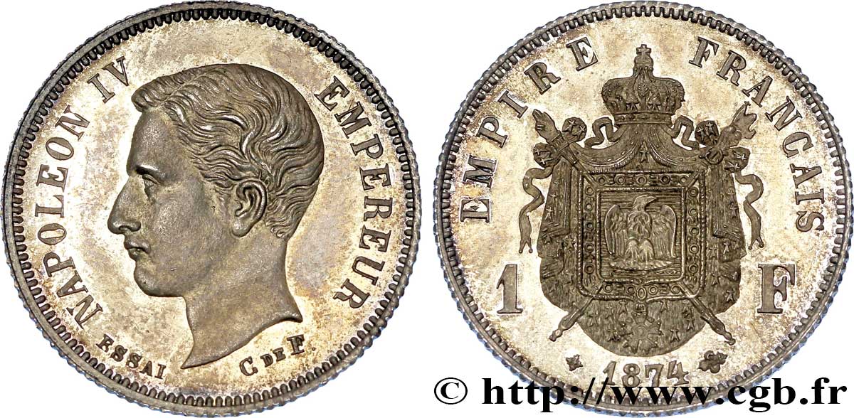 Essai de 1 franc 1874 Bruxelles VG.3762  SPL 