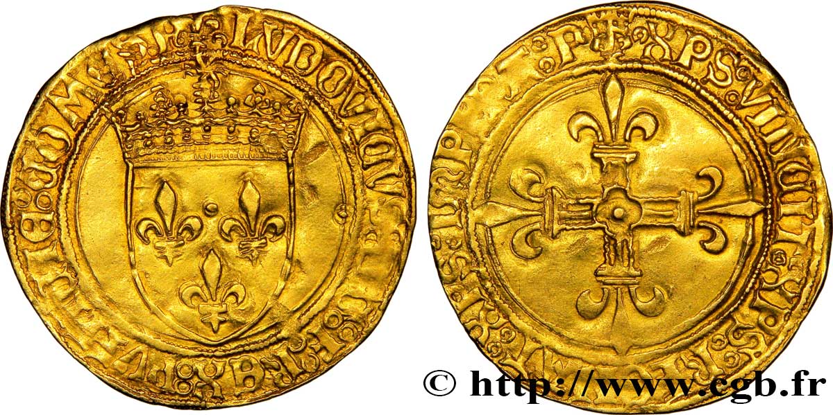 LOUIS XII LE PÈRE DU PEUPLE Écu d or au soleil de Provence 25/04/1498 Aix-en-Provence TTB