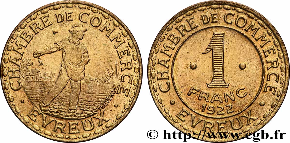 CHAMBRE DE COMMERCE D’EVREUX 1 Franc VZ+