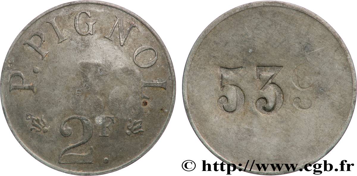 ENTREPRISES, INDUSTRIES ET COMMERCES DIVERS 2 Francs P. Pignol TTB