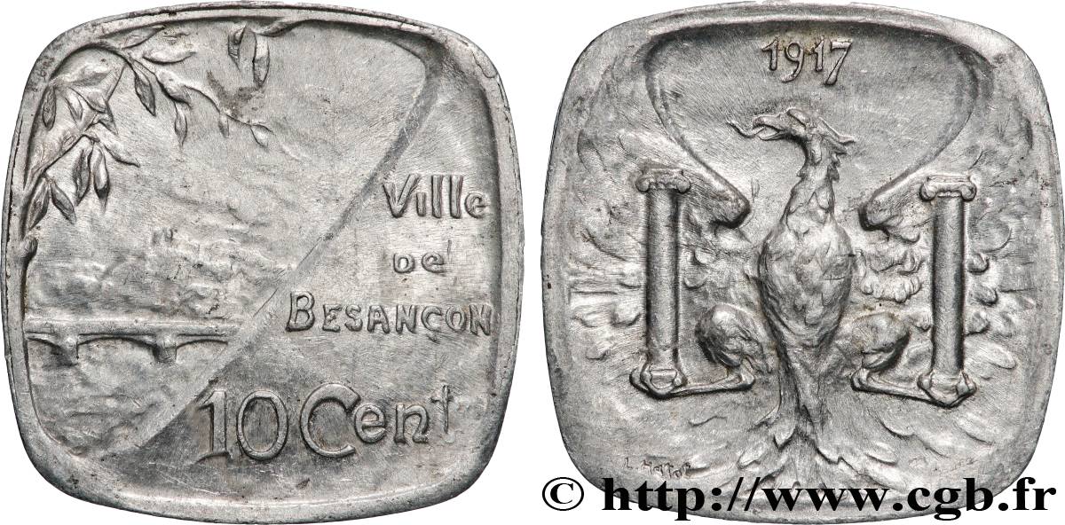 VILLE DE BESANCON 10 Centimes légère Ville de Besançon TTB+