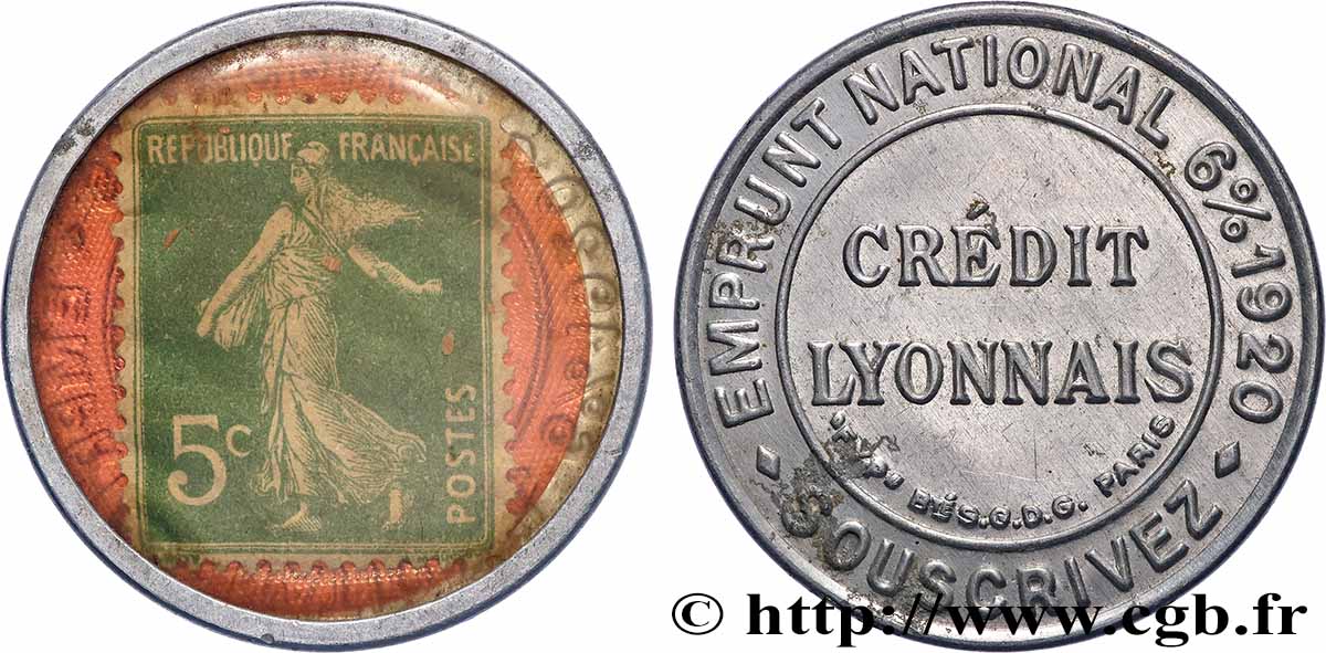 CREDIT LYONNAIS Timbre 5 Centimes Crédit Lyonnais TTB+