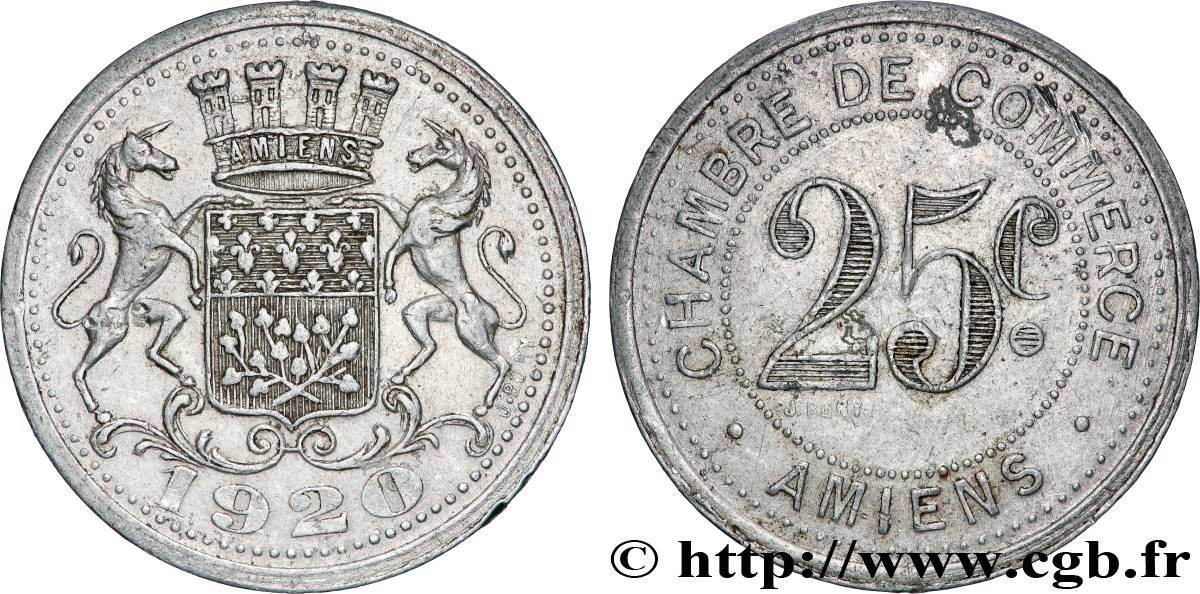 CHAMBRE DE COMMERCE 25 Centimes Chambre de commerce d’Amiens TB+