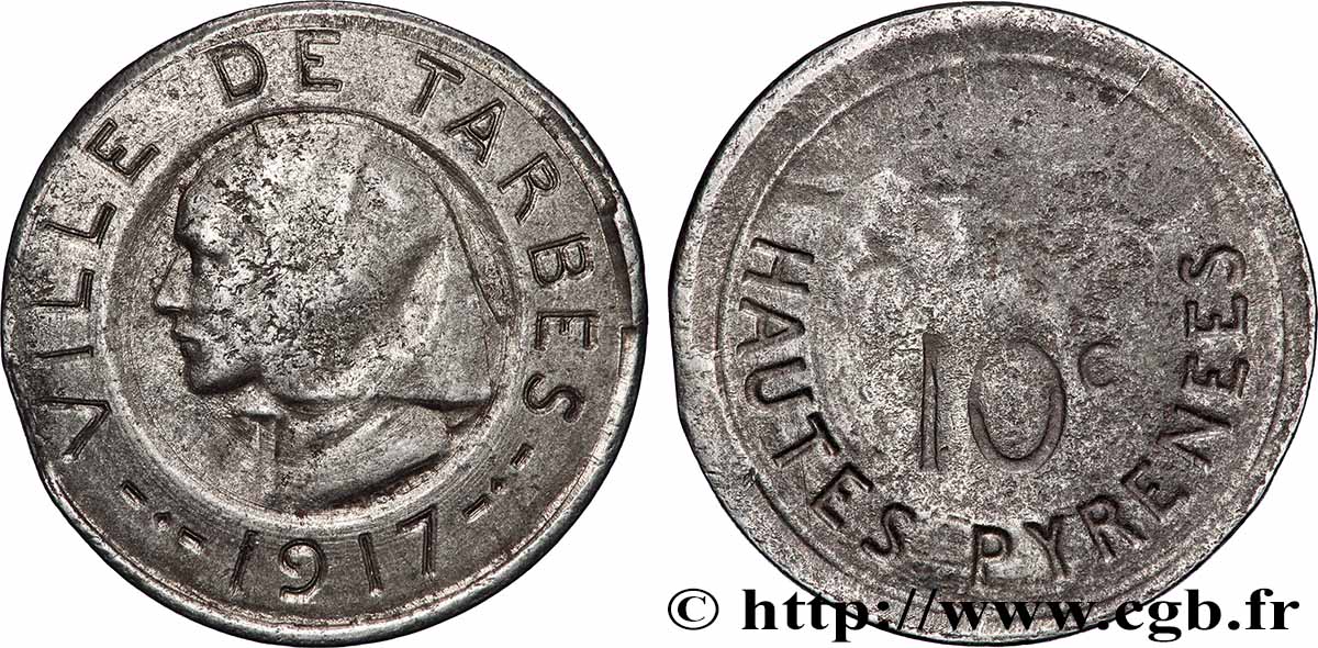 VILLE DE TARBES 10 Centimes Ville de Tarbes TB