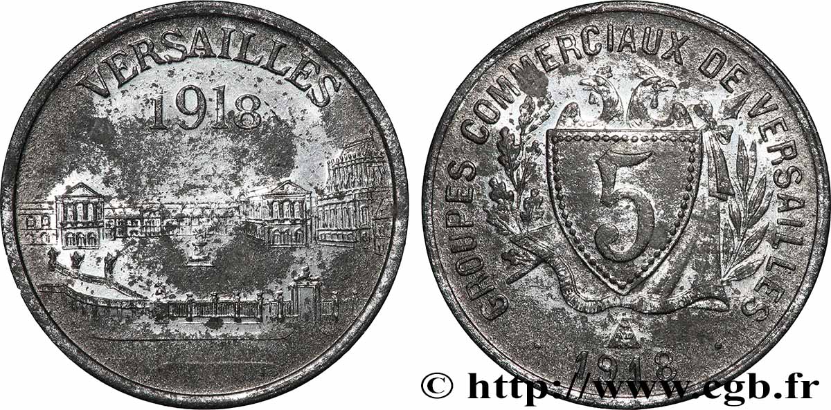 REGROUPEMENT DE COMMERCANTS ET D INDUSTRIELS 5 Centimes Groupes commerciaux de Versailles XF