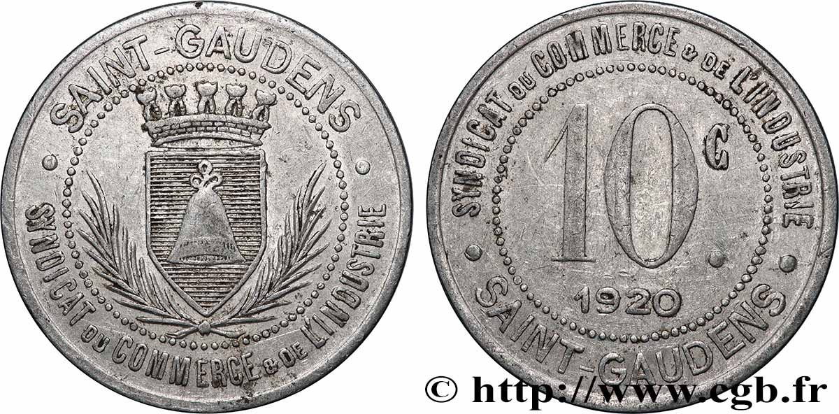 SYNDICAT DU COMMERCE ET DE L’INDUSTRIE 10 Centimes Syndicat Commerce & Industrie Saint-Gaudens TTB