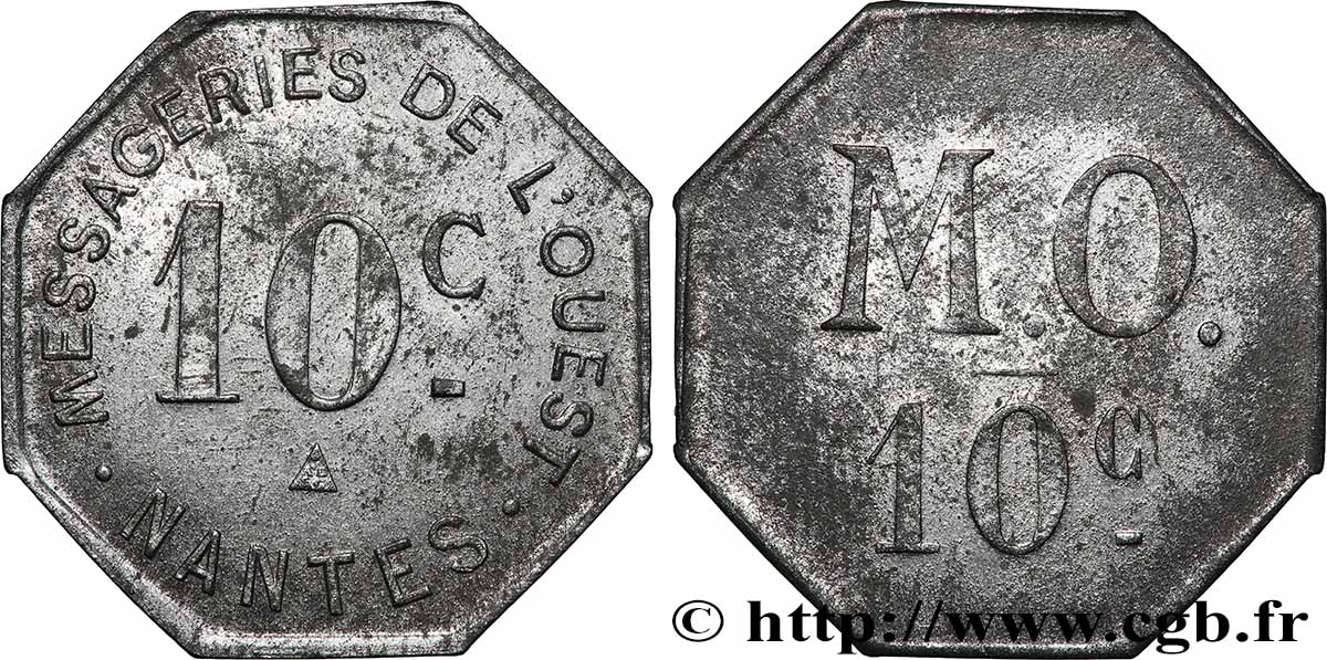 TRANSPORTS (TRAINS, BUS, TRAMWAYS, BATEAUX...) 10 Centimes - Messageries de l’Ouest TB+