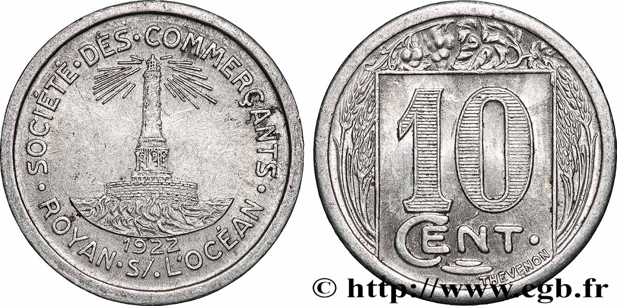 SOCIETE DES COMMERCANTS 10 Centimes Société des Commerçants Royan S/ l’Océan XF