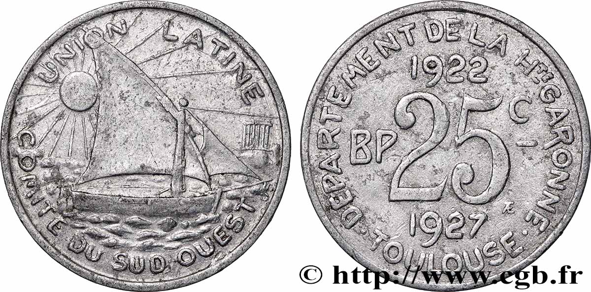 UNION LATINE / COMITE DU SUD-OUEST 25 Centimes Union Latine - Comité du sud-ouest TTB