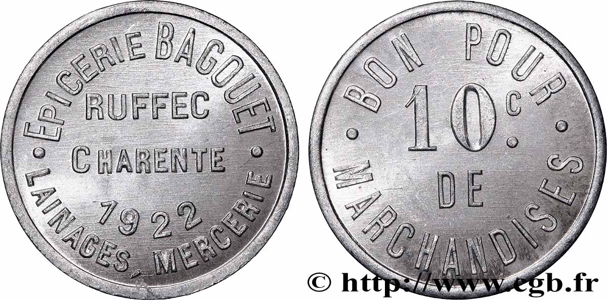 EPICERIE BAGOUET 10 Centimes Épicerie Bagouet - Ruffec SPL