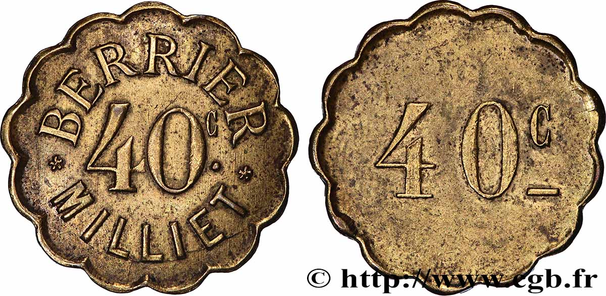 CAFES BRASSERIES ET RESTAURANTS 40 Centimes Berrier-Milliet - Lyon fVZ
