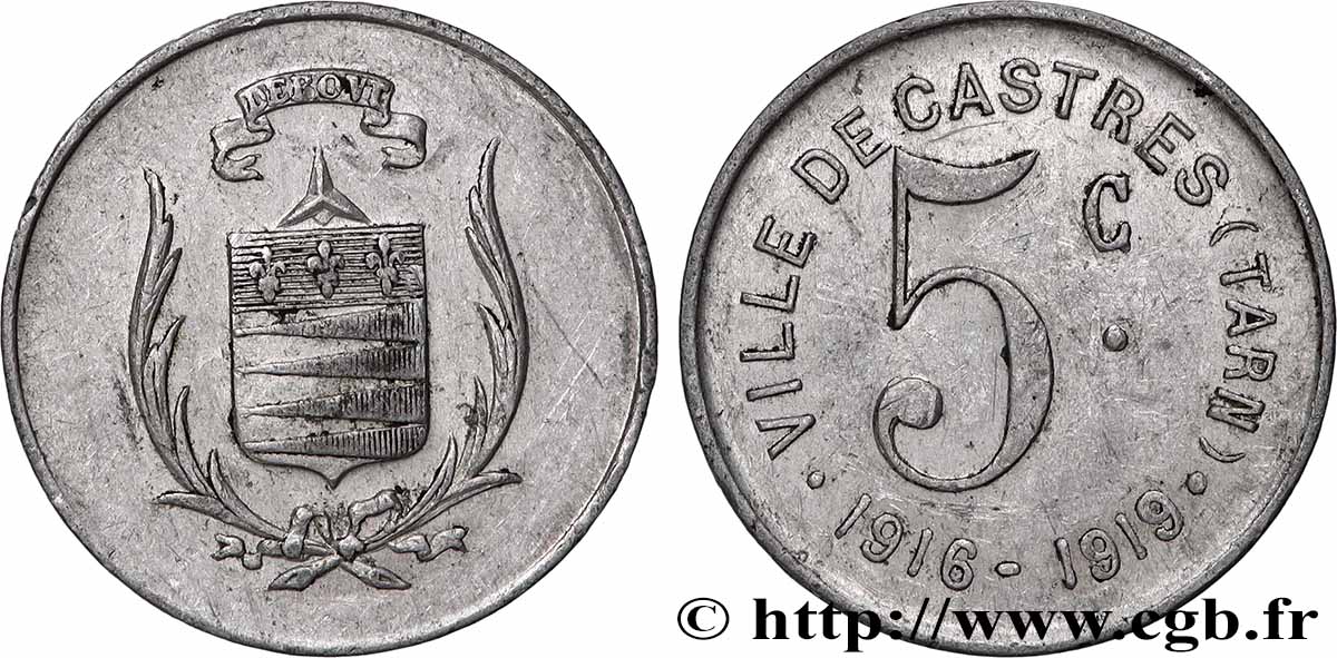 VILLE DE CASTRES 5 Centimes Ville de Castres XF