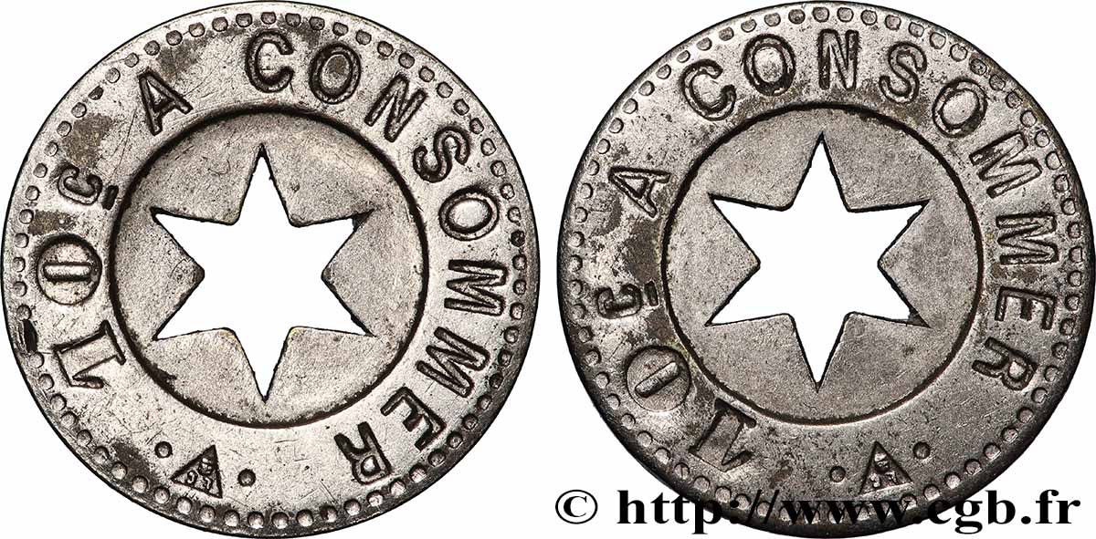 JETONS MACHINES Å SOUS ET ARCADES Bon à consommer de 10 Centimes troué en étoile fVZ