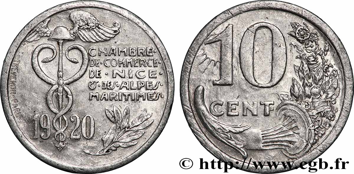 CHAMBRES DE COMMERCE REGION PROVENCALE 10 Centimes Chambre de commerce de Nice - Alpes maritimes SS