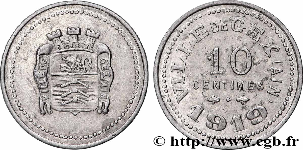VILLE DE GEX 10 Centimes Ville de Gex XF