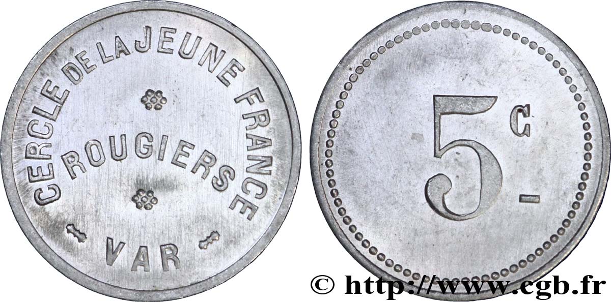 CERCLE DE LA JEUNE FRANCE 5 Centimes AU