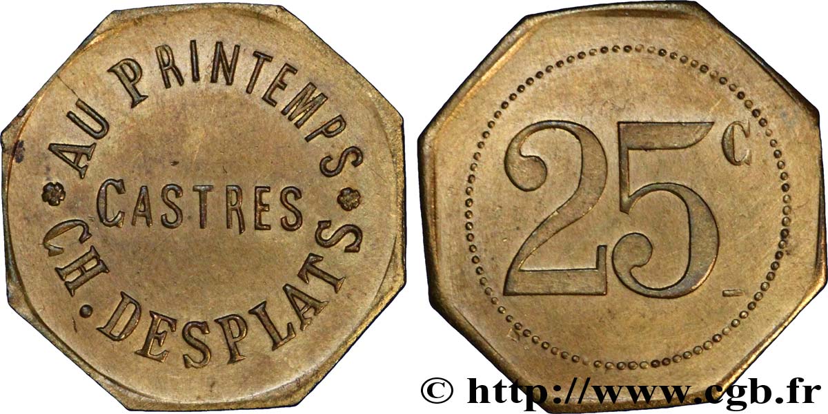 AU PRINTEMPS - CH. DESPLATS 25 Centimes TTB