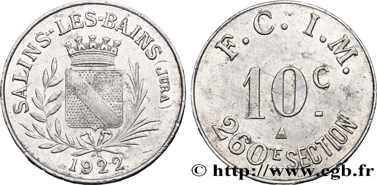 260E SECTION F.C.I.M. 10 Centimes XF
