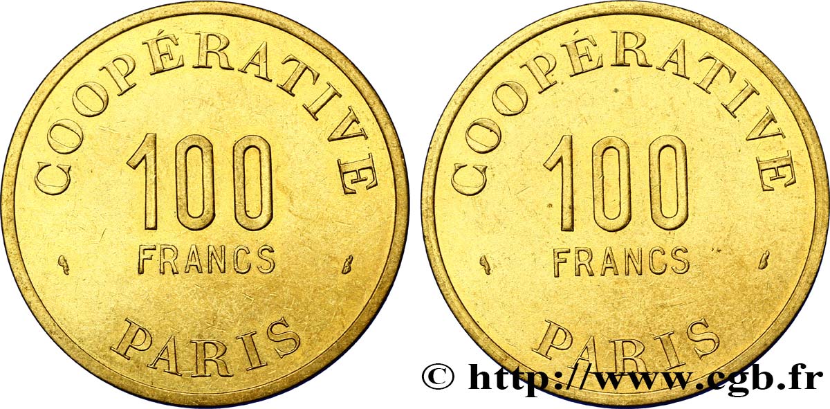 COOPERATIVE PARIS 100 Francs TTB