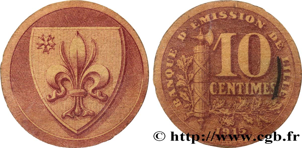 BANQUE D’EMISSION DE LILLE 10 Centimes AU