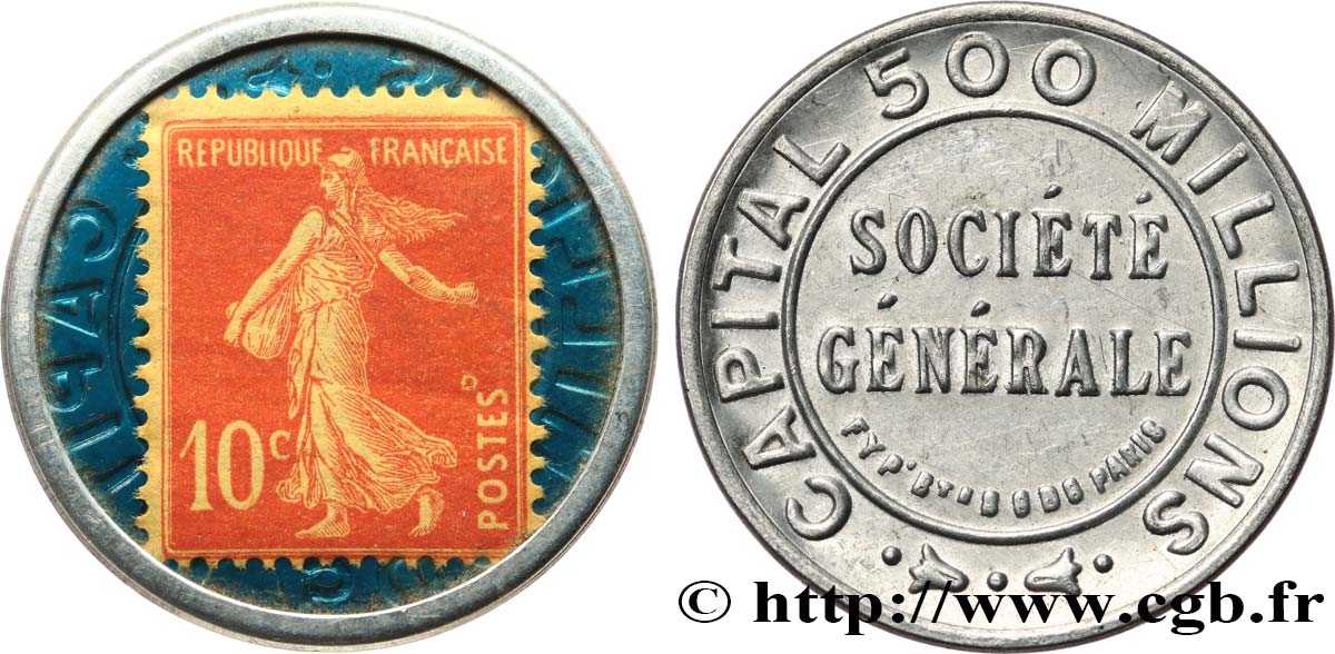 SOCIETE GENERALE Timbre 10 Centimes Société Générale AU