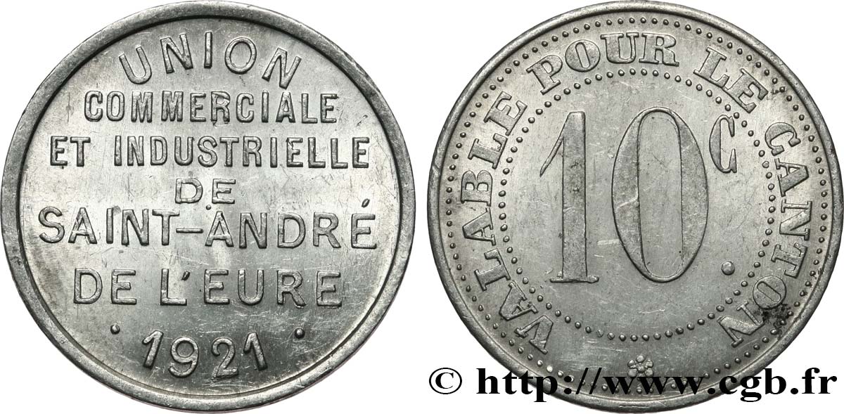 UNION COMMERCIALE ET INDUSTRIELLE DE SAINT-ANDRE DE L’EURE 10 Centimes TTB+