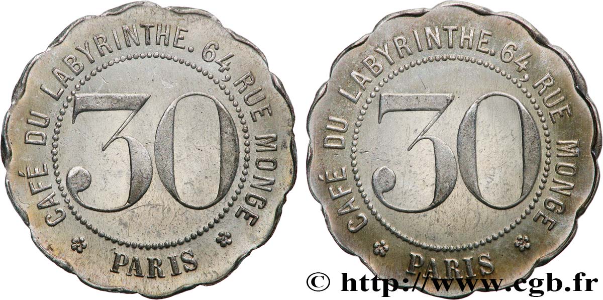 CAFÉ DU LABYRINTHE 30 Centimes EBC