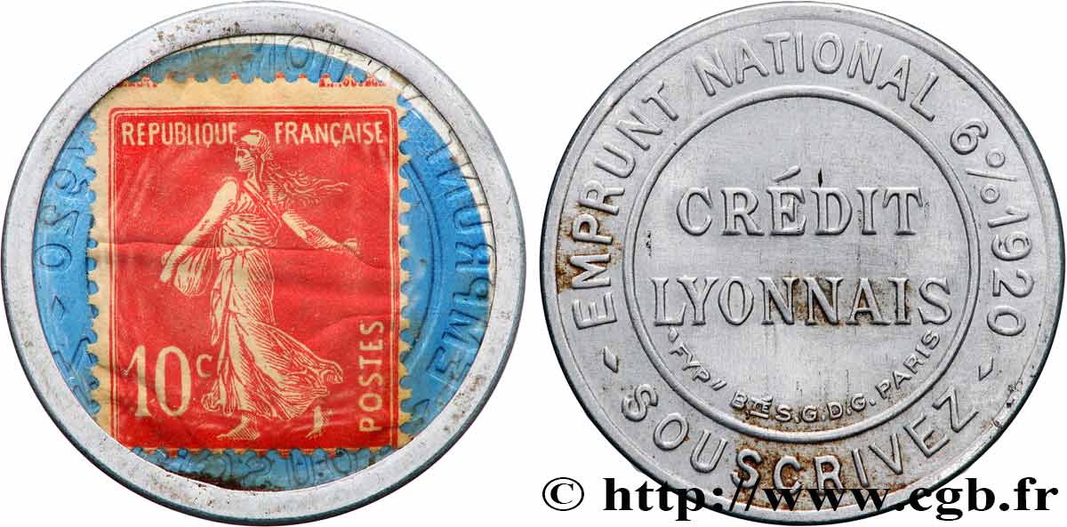 LE CREDIT LYONNAIS Timbre 10 Centimes TTB