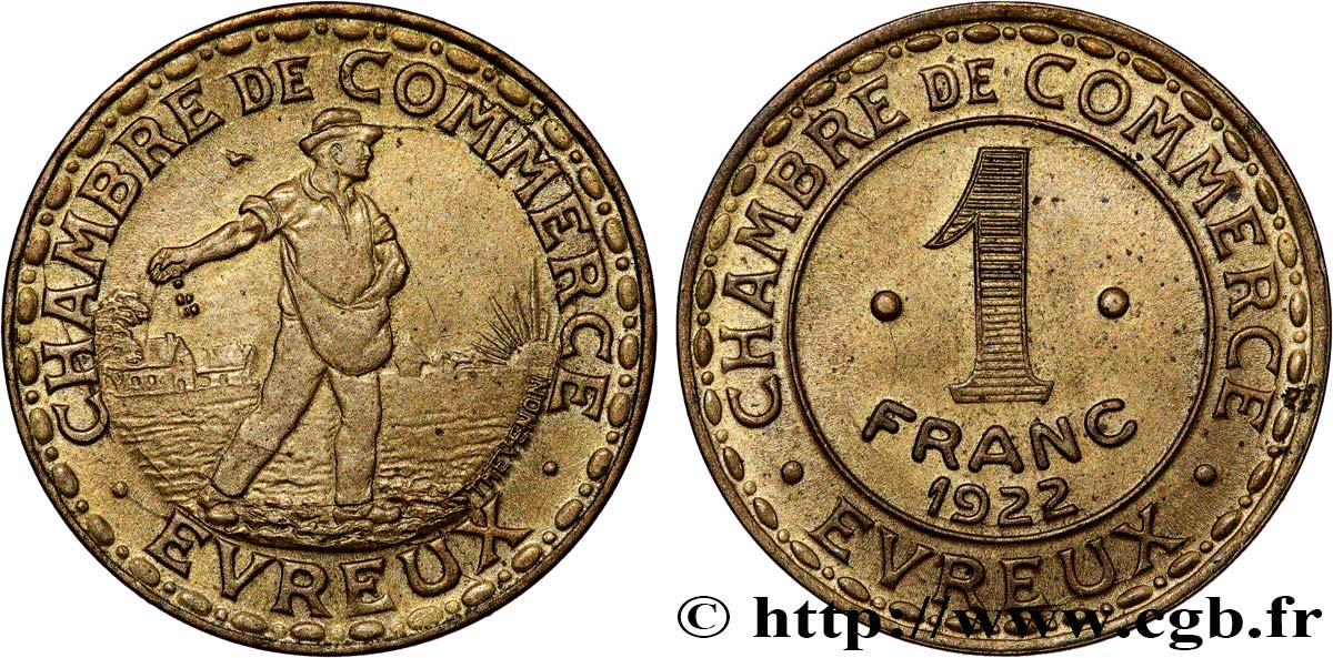 CHAMBRE DE COMMERCE D’EVREUX 1 Franc Chambre de Commerce d’Evreux TTB