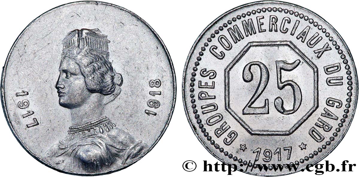 GROUPES COMMERCIAUX DU GARD 25 Centimes Groupes Commerciaux du Gard AU