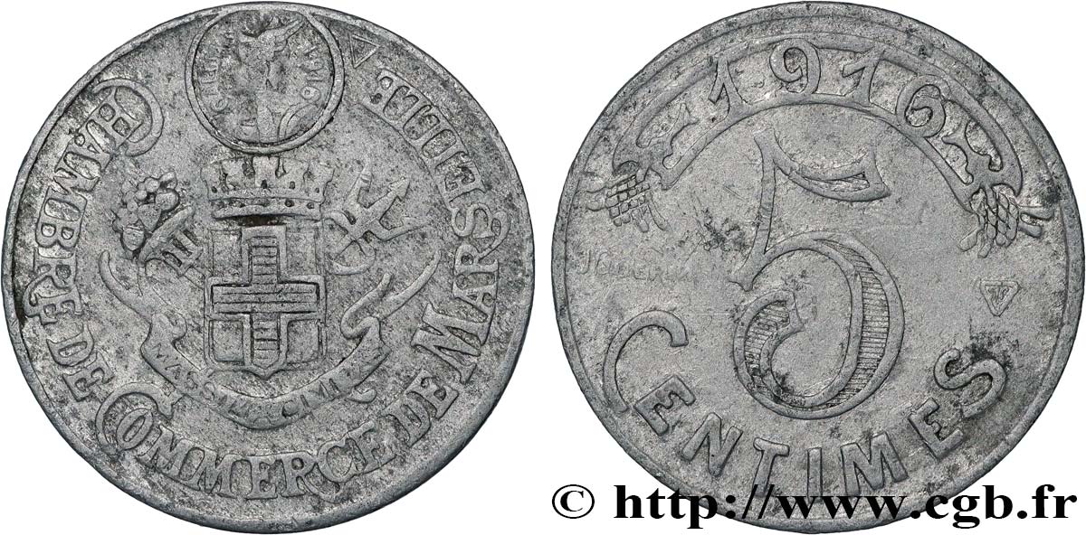 CHAMBRE DE COMMERCE DE MARSEILLE 5 Centimes Chambre de Commerce de Marseille TB+