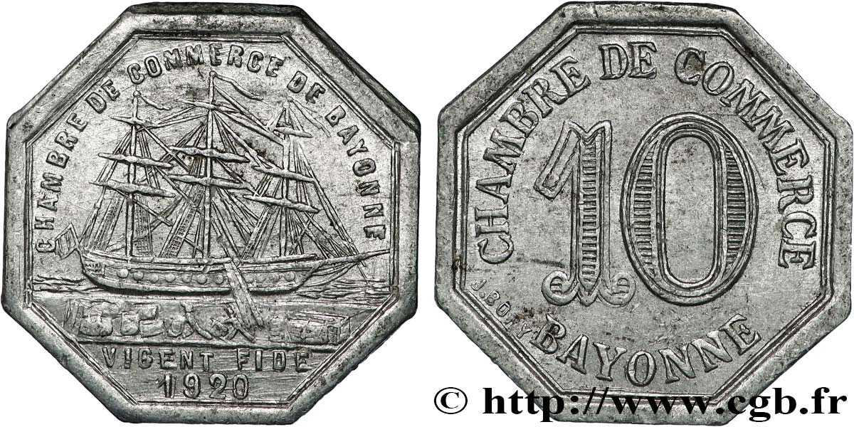 CHAMBRE DE COMMERCE DE BAYONNE 10 Centimes Chambre de Commerce de Bayonne AU