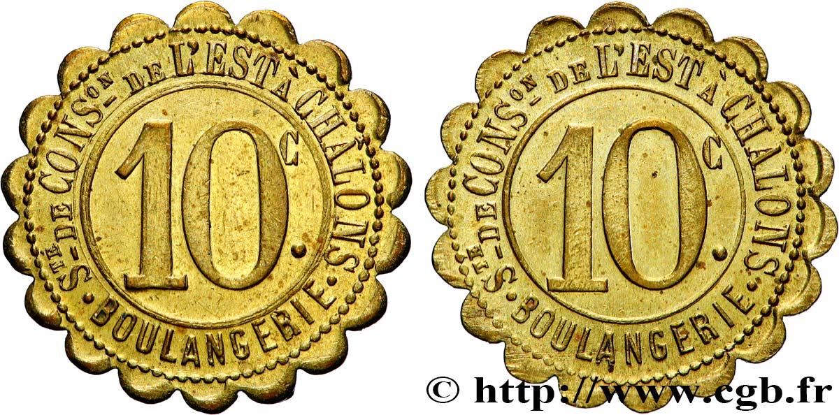 BOULANGERIE / PAIN 10 Centimes Sté de consommation de l’Est à Chalons AU