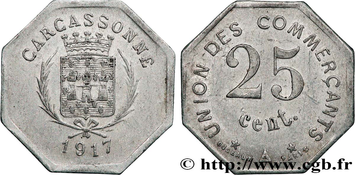 UNION DES COMMERCANTS 25 Centimes Union des Commerçants - Carcassonne SS