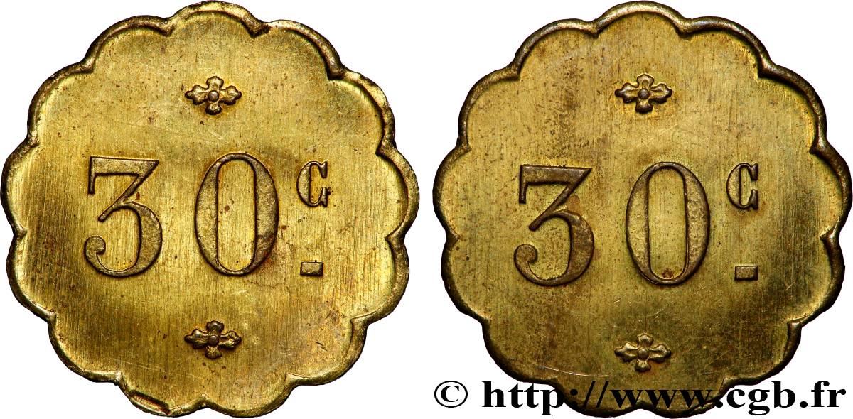 MONNAIE DE NÉCESSITÉ DIVERSES NON ATTRIBUES 30 Centimes TTB