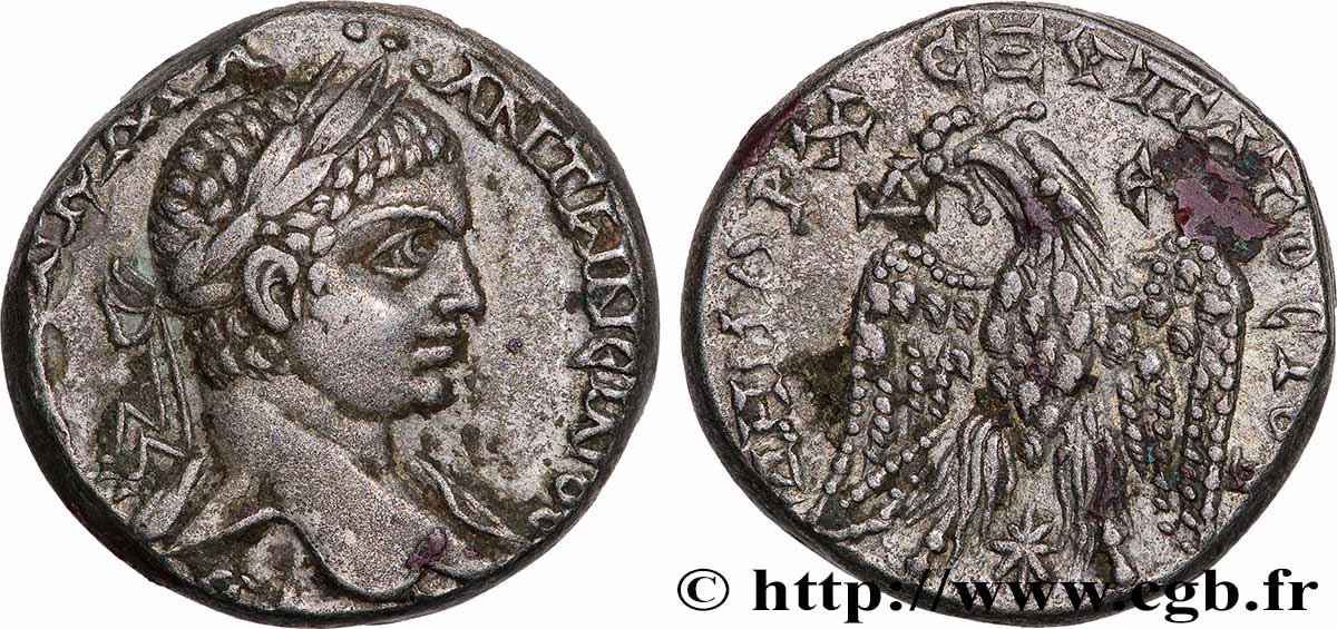 ÉLAGABAL Tétradrachme syro-phénicien SUP/TTB+