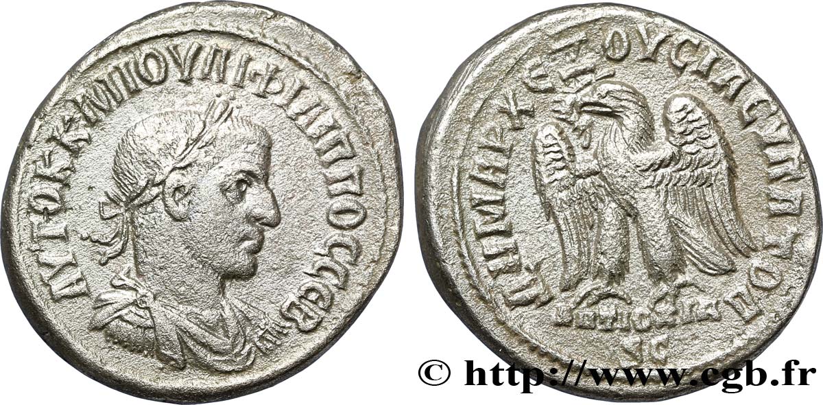 PHILIPPE Ier L ARABE Tétradrachme syro-phénicien TTB