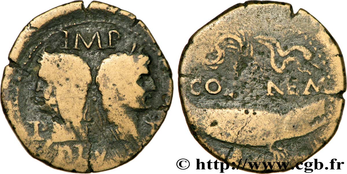 AUGUSTE et AGRIPPA Dupondius F