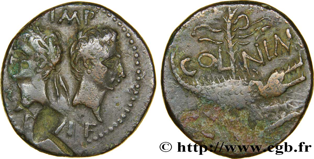 AUGUSTUS and AGRIPPA Dupondius VF