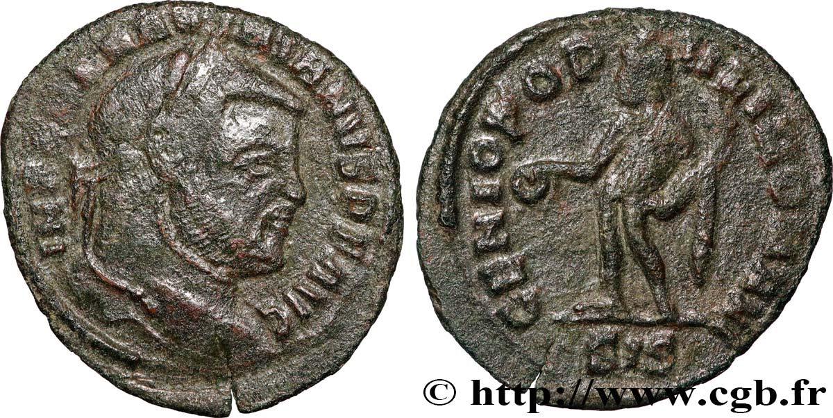 MAXIMIEN HERCULE Quart de follis ou quart de nummus TTB