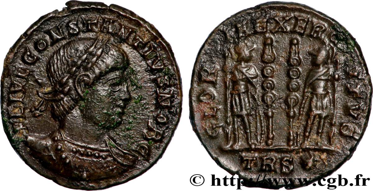 CONSTANCE II Centenionalis ou nummus TTB+