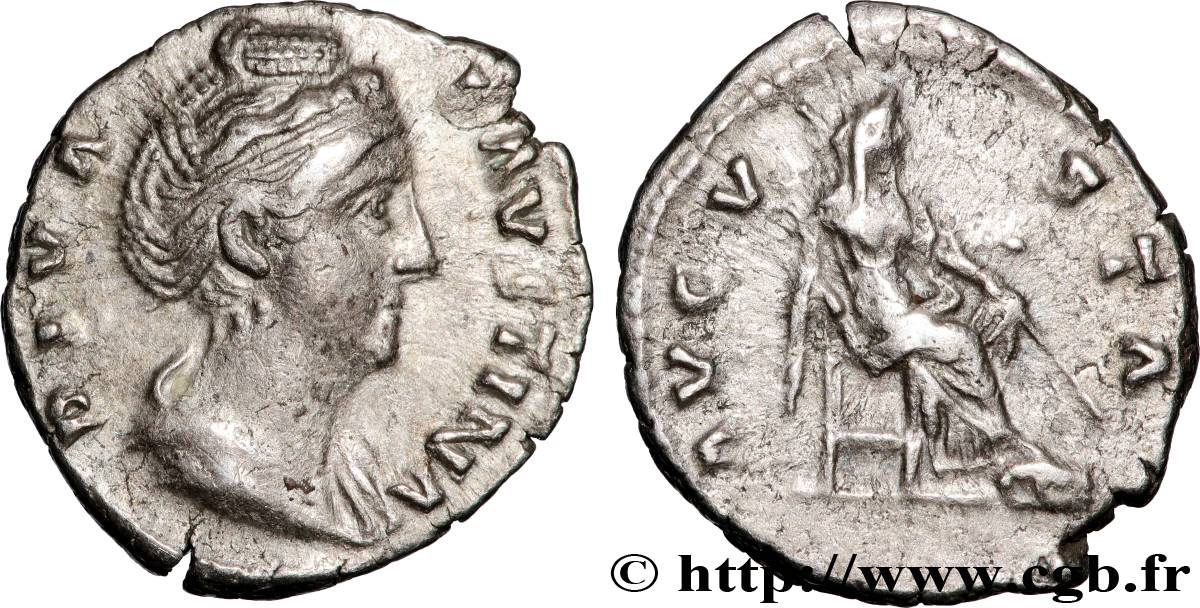 FAUSTINA MOTHER Denier AU/XF
