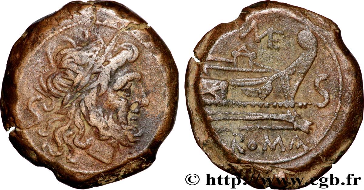 RÉPUBLIQUE ROMAINE - ANONYMES Semis, (MB, Æ 23) TTB