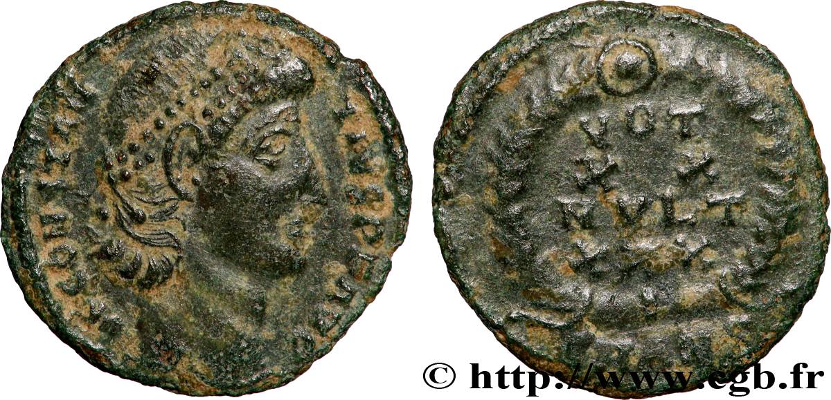 CONSTANCE II Centenionalis ou nummus TTB
