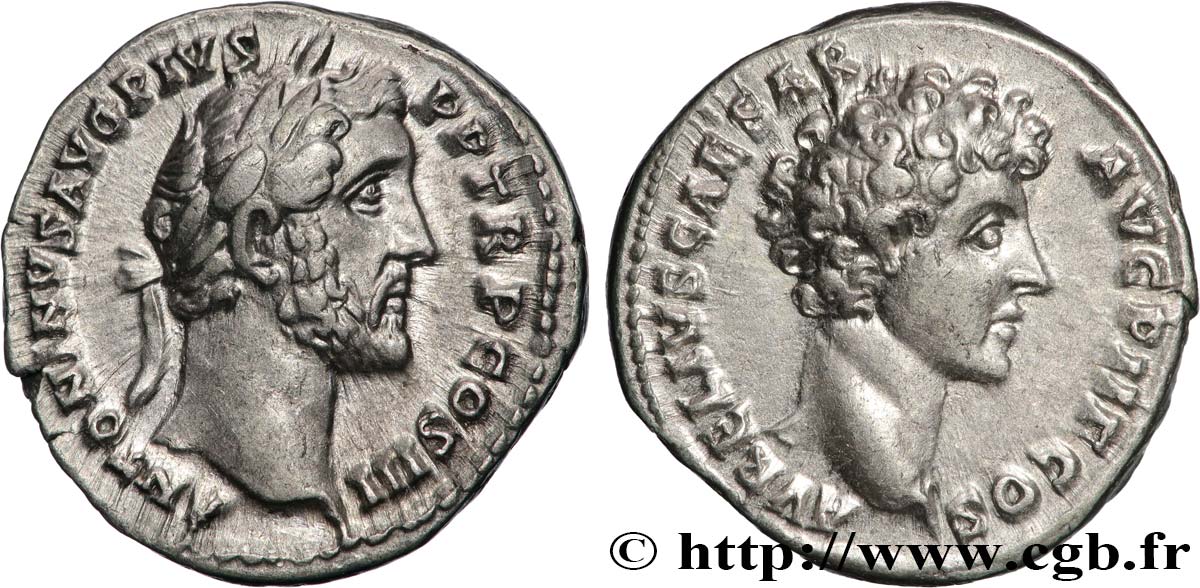 ANTONIN et MARC AURÈLE CÉSAR Denier SUP