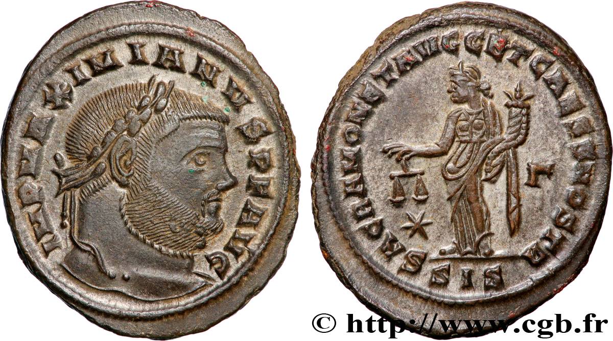 MAXIMIEN HERCULE Follis ou nummus SPL