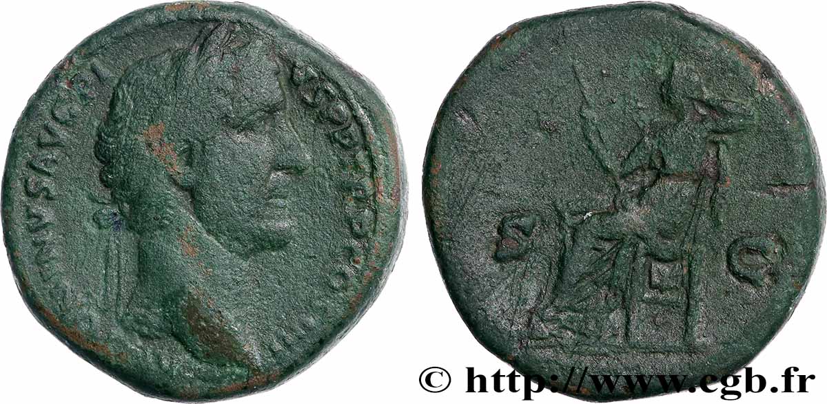ANTONIN LE PIEUX Sesterce TTB/TB+