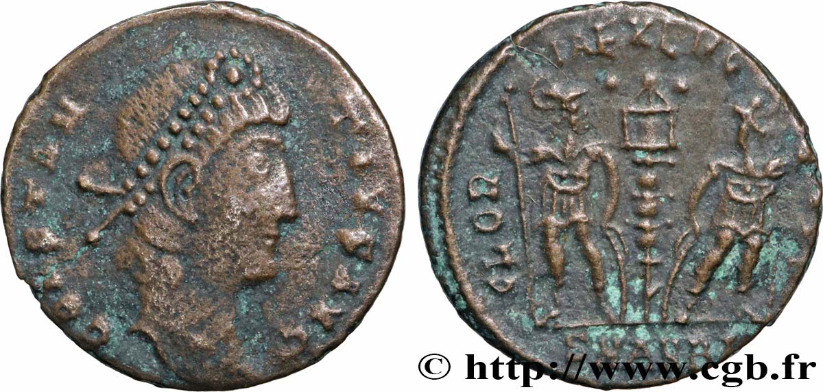 CONSTANCE II Centenionalis ou nummus TTB