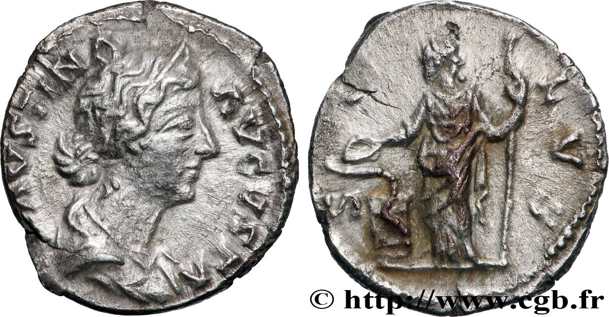 FAUSTINE JEUNE Denier TTB+/TTB