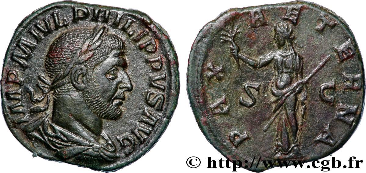 PHILIPPUS Sesterce MS/AU